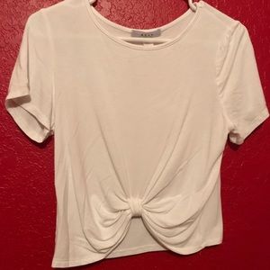 Plain White Knotted T-Shirt